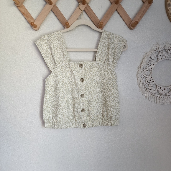 Madewell Floral Jacquard Button-Front Top - Picture 5 of 10